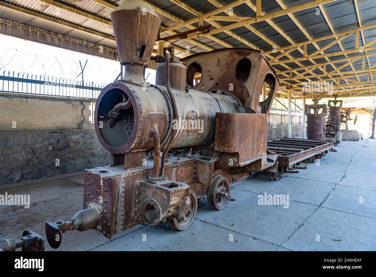 Alter Dampfzug im Nationalmuseum, Kabul, Afghanistan Stockfoto