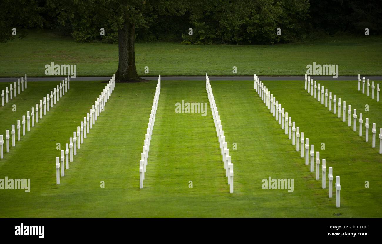 US American Military Cemetery, Cimetiere militaire americain de Saint-Avold, English Lorraine American Cemetery and Memorial, Saint-Avold, Moselle Stockfoto