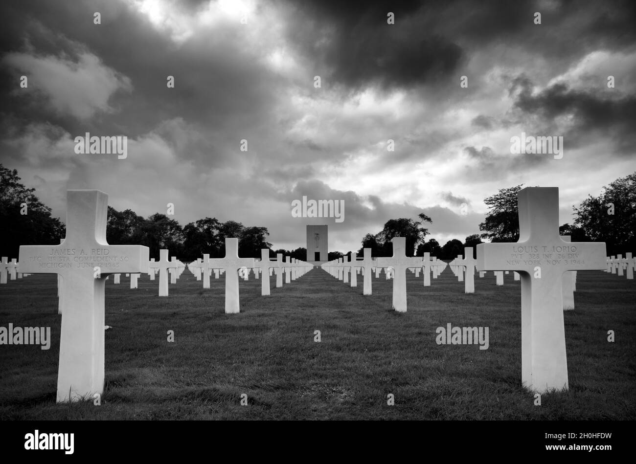 Kapelle, US-amerikanischer Militärfriedhof, Cimetiere militaire americain de Saint-Avold, englischer Lorraine American Cemetery and Memorial, Saint-Avold Stockfoto