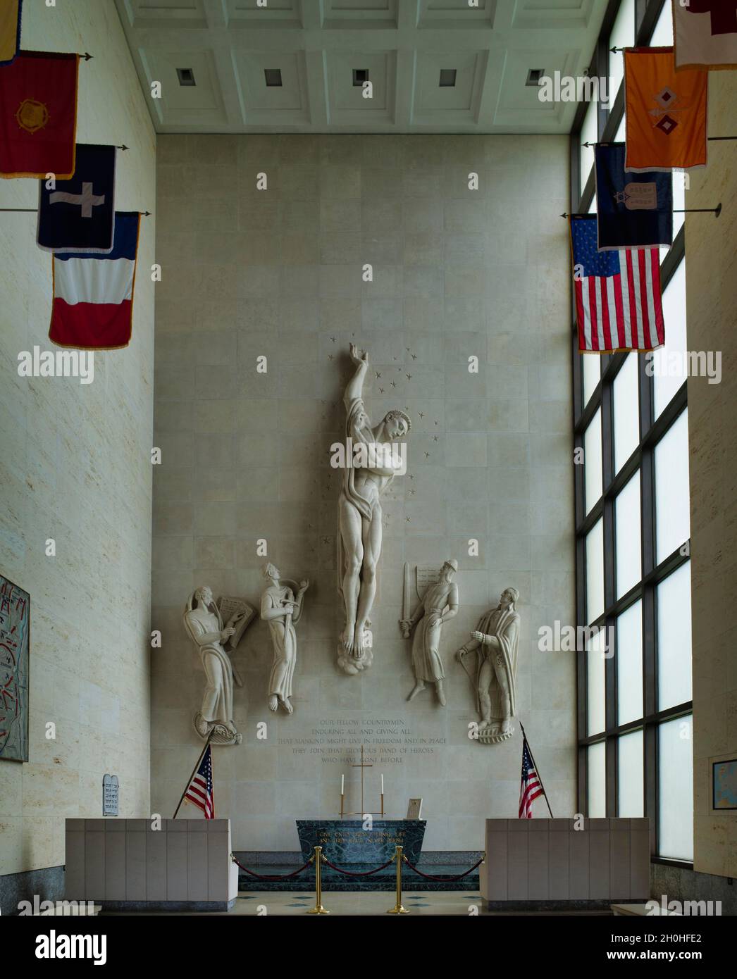 Kapelle, US-amerikanischer Militärfriedhof, Cimetiere militaire americain de Saint-Avold, englischer Lorraine American Cemetery and Memorial, Saint-Avold Stockfoto