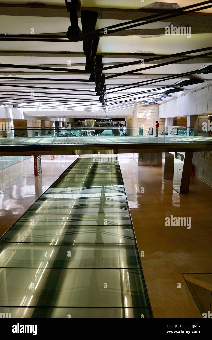 Architektonische Elemente des internationalen Flughafens Dulles. Stockfoto