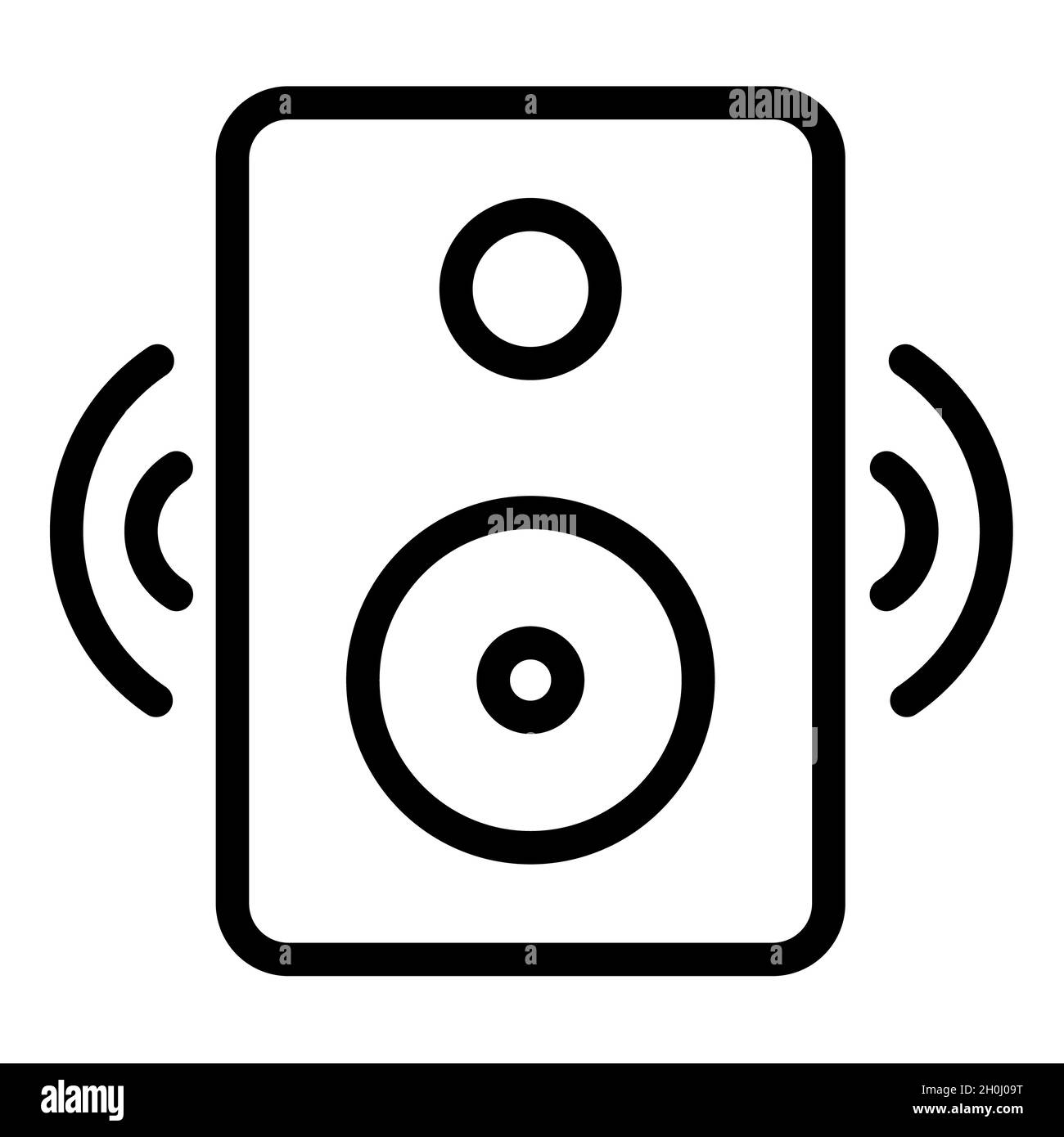 Smart Speaker Wireless iot einzelnes isoliertes Symbol mit Vektordarstellung im Umrissstil Stockfoto