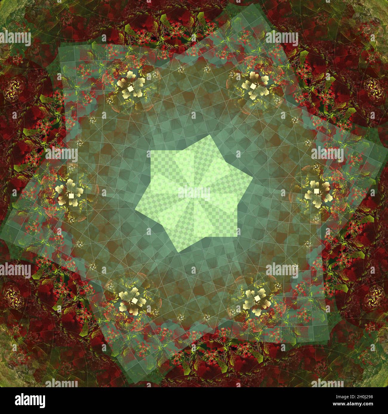 Herbstliches, Fraktales Geometrisches Design Stockfoto