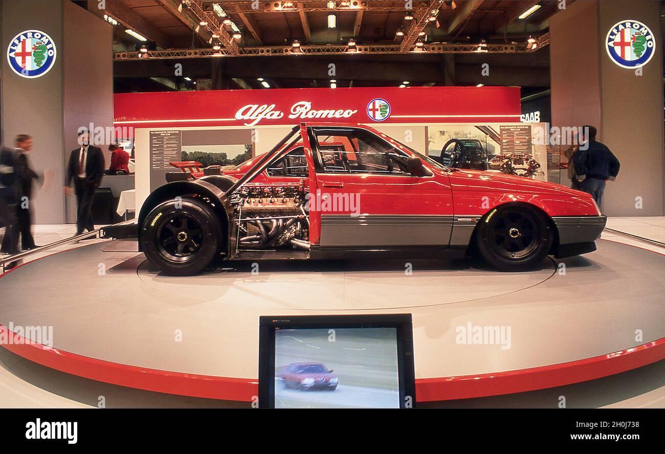 Alfa Romeo 164 Pro Drive SEO46 auf dem Pariser Autosalon 1988. Paris Frankreich. Stockfoto