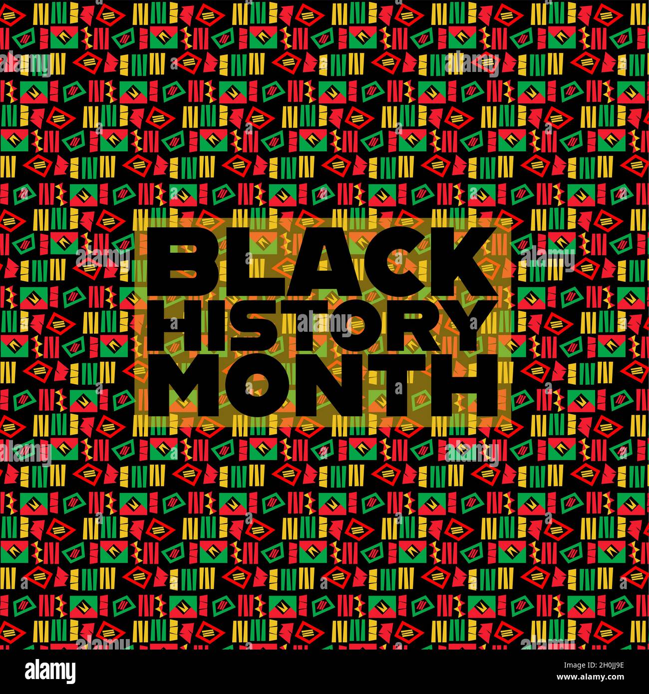 Schwarze Geschichte Monat Vektor Illustration Design-Grafik auf einem nahtlosen Hintergrund Stock Vektor