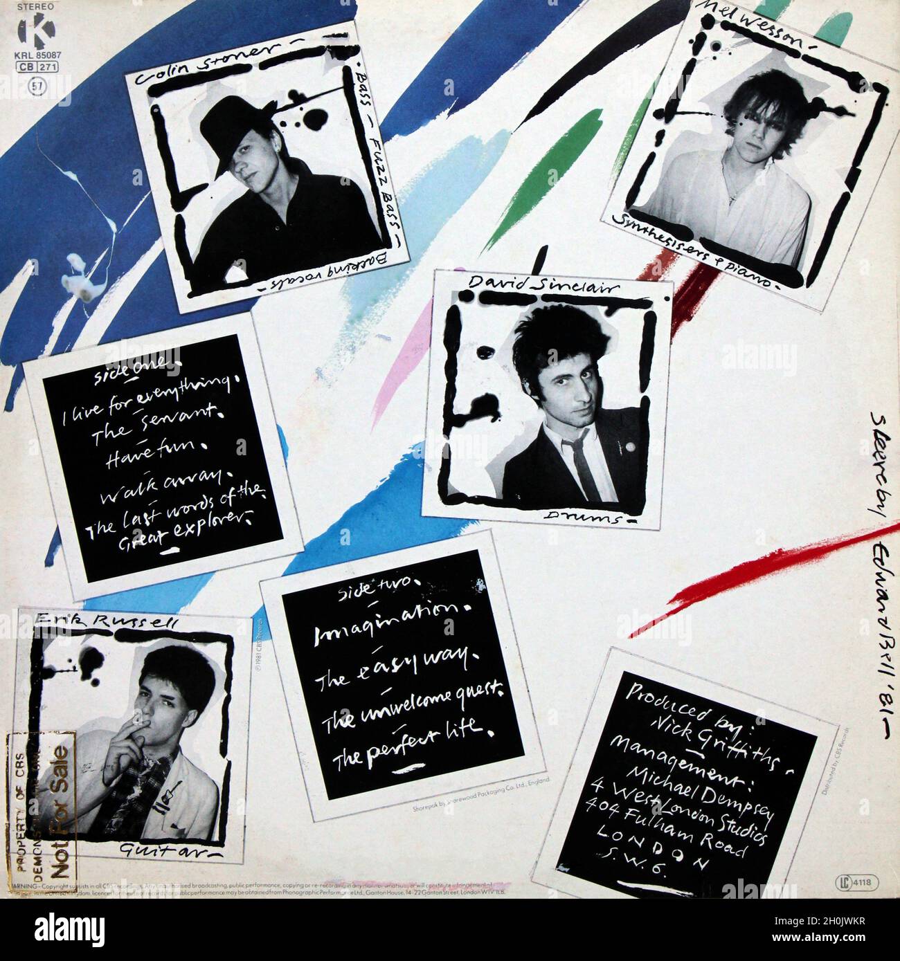 T.V. Smiths Entdecker: 1981. LP Frontcover: The Last Words of The Great Explorer Stockfoto