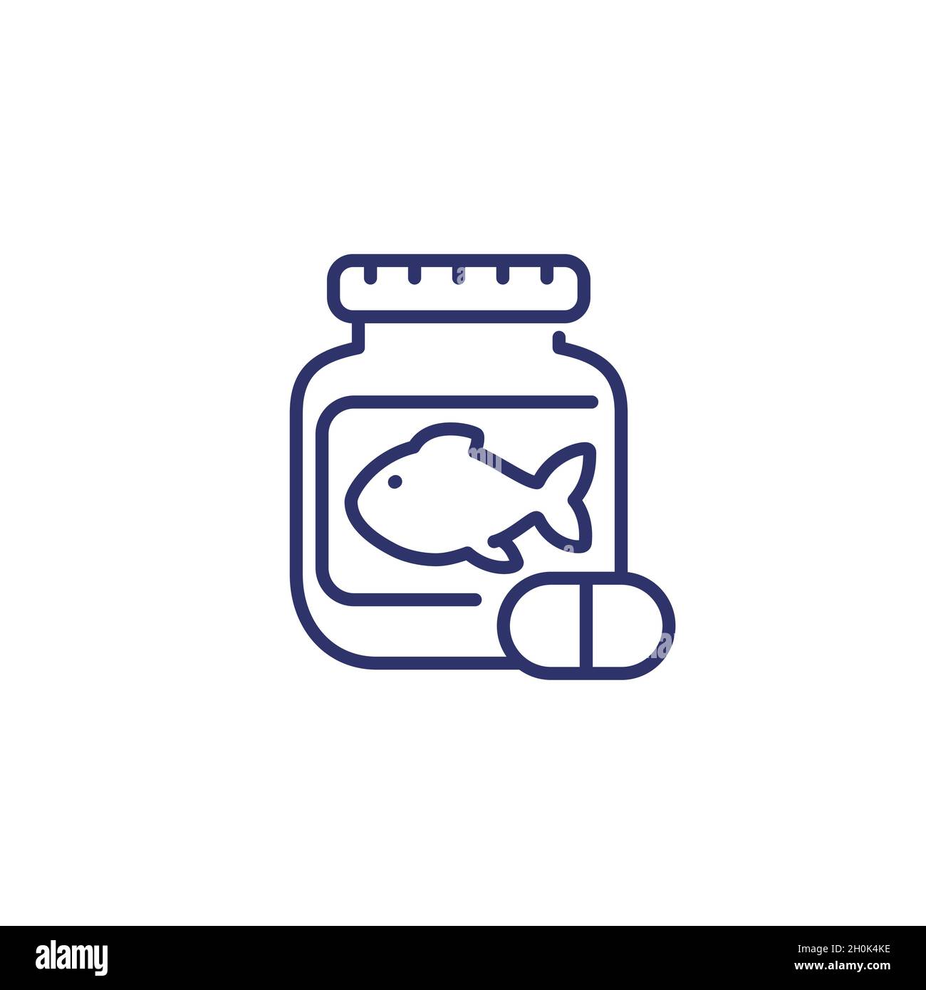 Fischöl, Symbol für Omega-3-Linie Stock Vektor