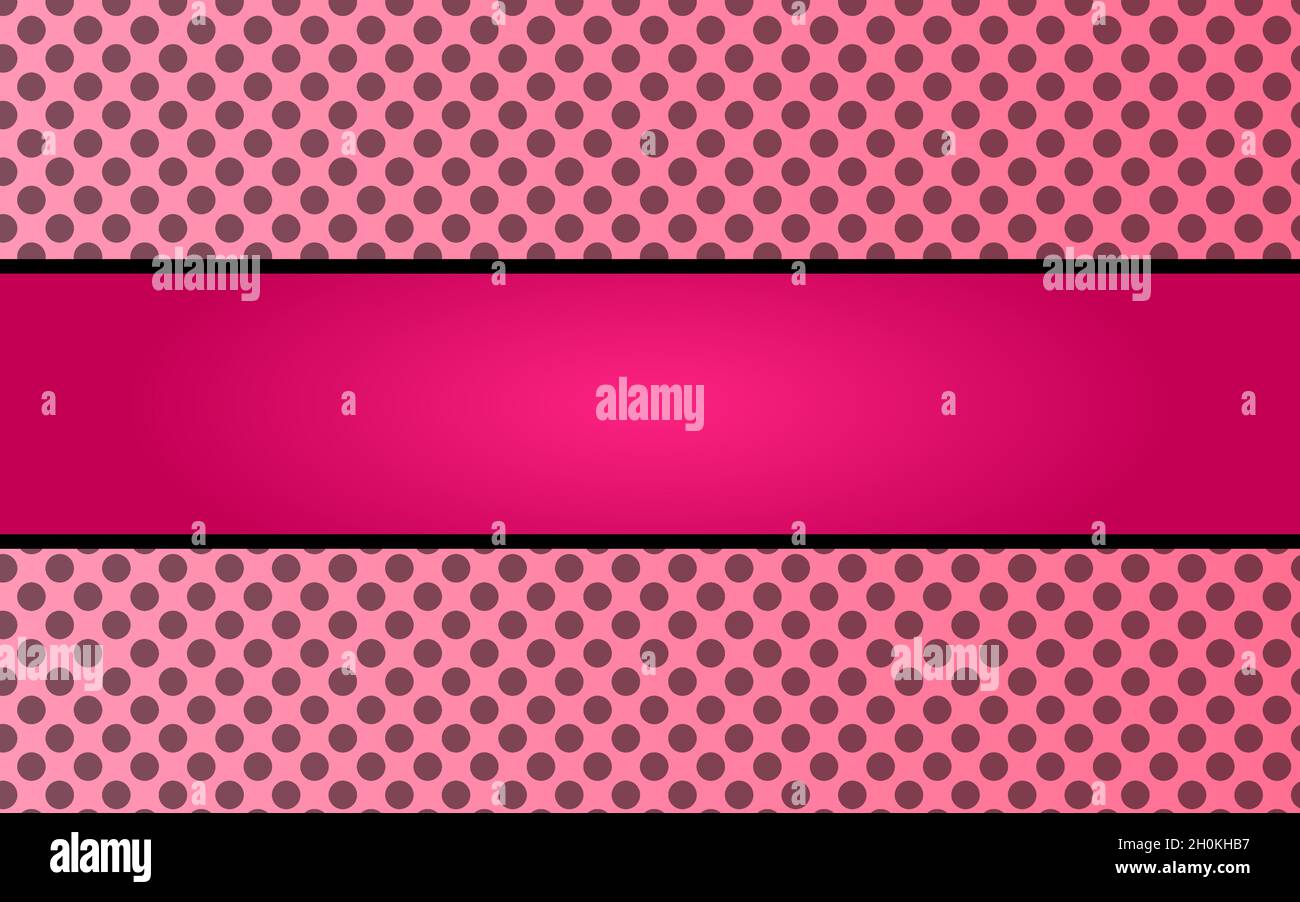 Rosafarbener magentafarbener schwarzer Punktlinien-Rahmen. Vektorgrafik Stock Vektor