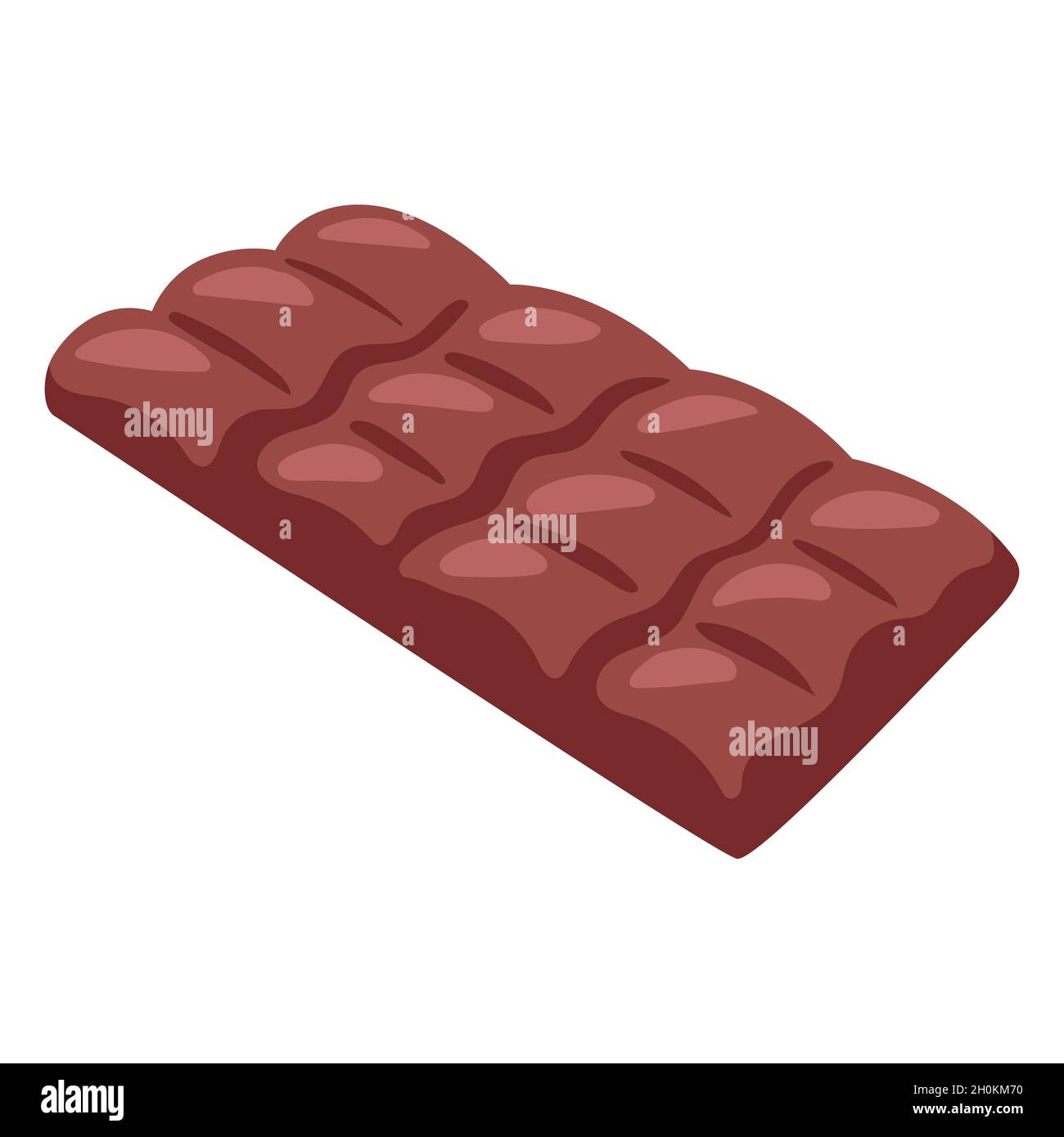 Abbildung der Schokoladenfliese. Lebensmittel für Bars, Restaurants und Geschäfte. Stock Vektor