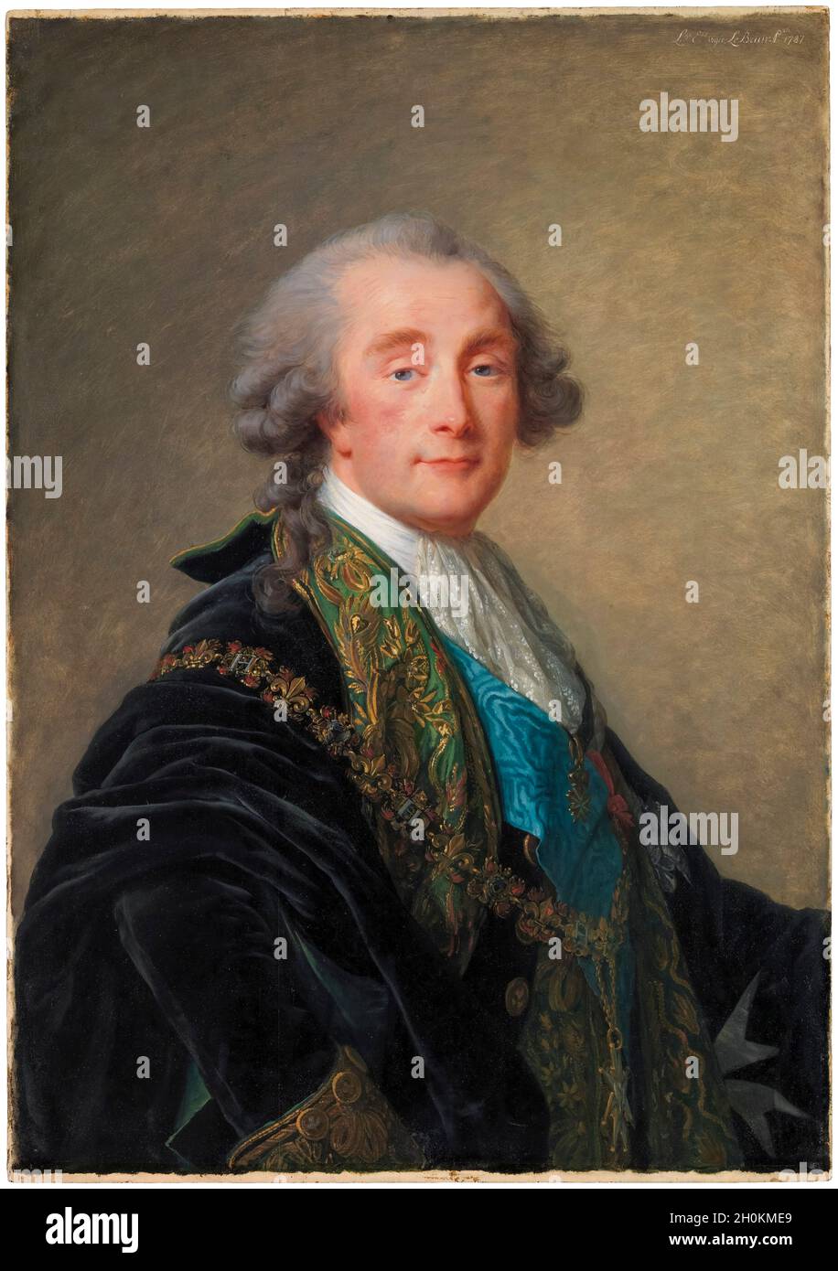 Alexandre Charles Emmanuel de Crussol-Florensac (1743–1815), Porträtmalerei von Elisabeth Vigee Le Brun, 1787 Stockfoto
