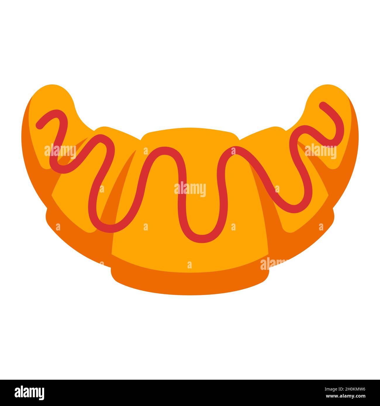 Abbildung des Croissants. Frühstücksikone. Speiseangebot für Speisekarten in Restaurants und Geschäften. Stock Vektor