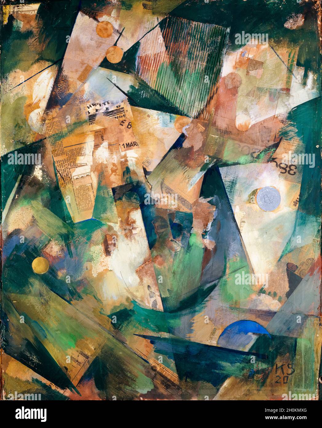 Kurt Schwitters, abstrakte Malerei, das Frühlingsbild, Merzbild 20B, 1920 Stockfoto