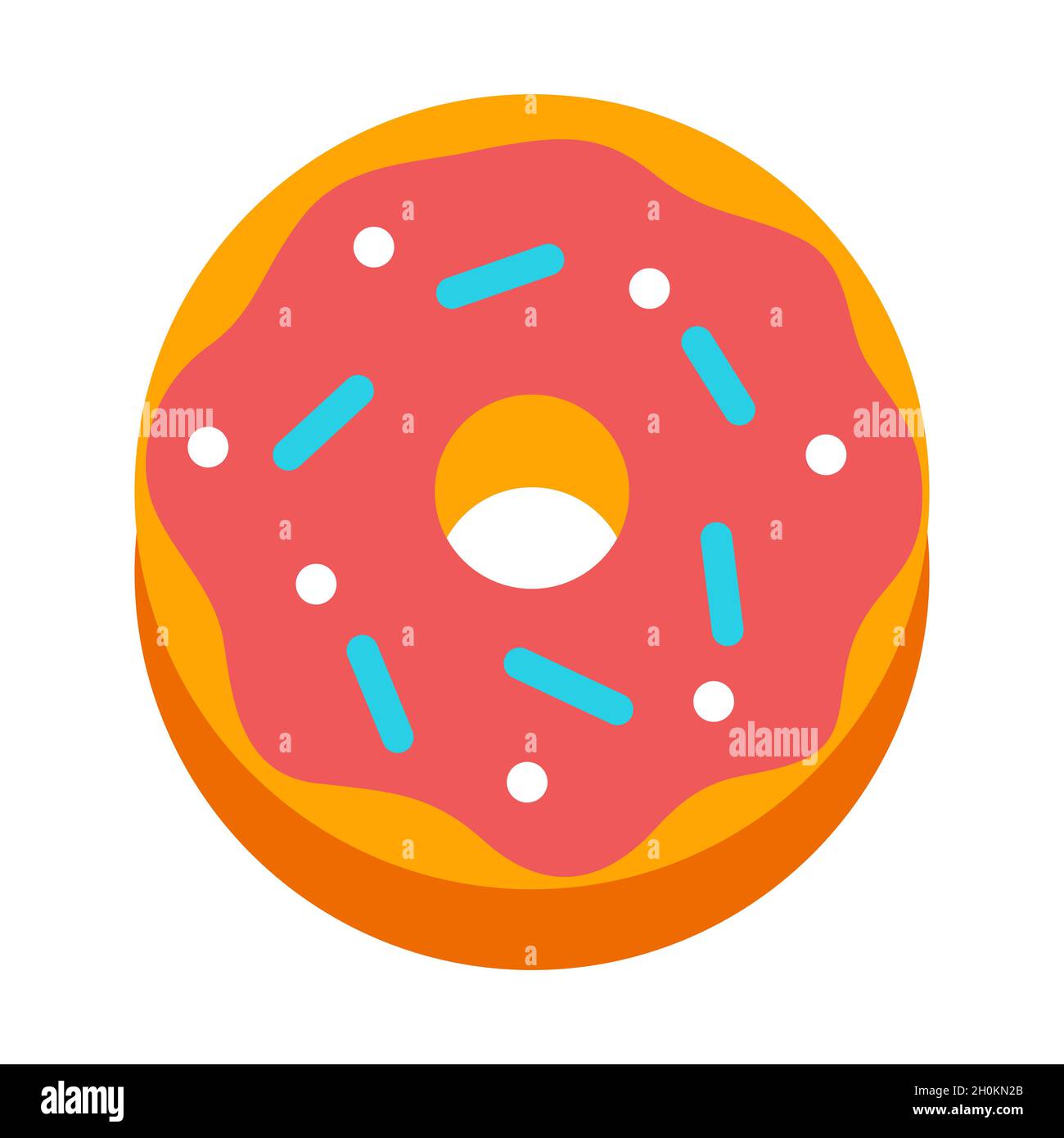 Abbildung des Donuts. Frühstücksikone. Speiseangebot für Speisekarten in Restaurants und Geschäften. Stock Vektor