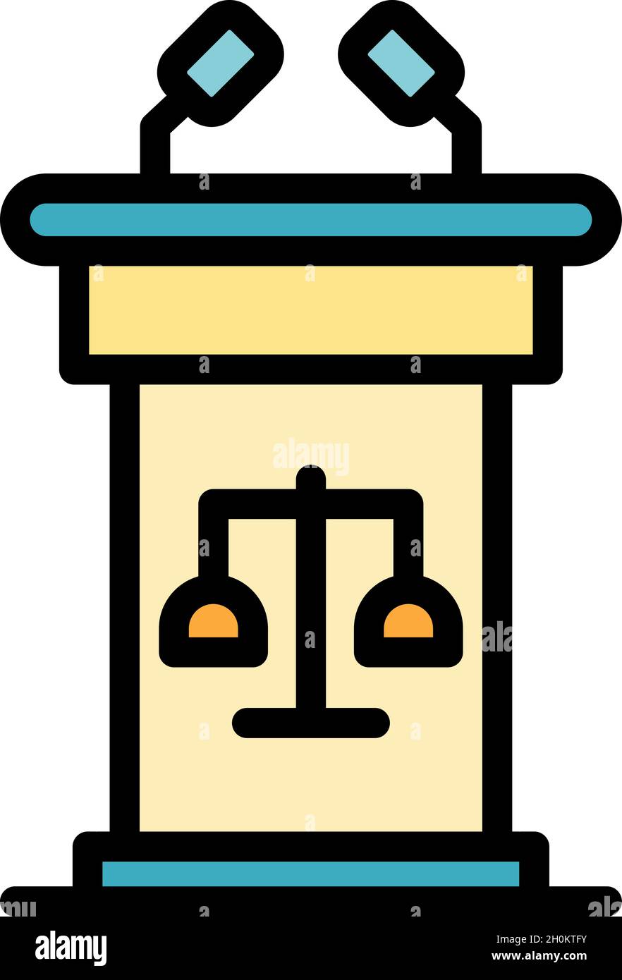 Trial Stand-Symbol. Kontur Trial Stativ Vektor Symbol Farbe flach isoliert Stock Vektor