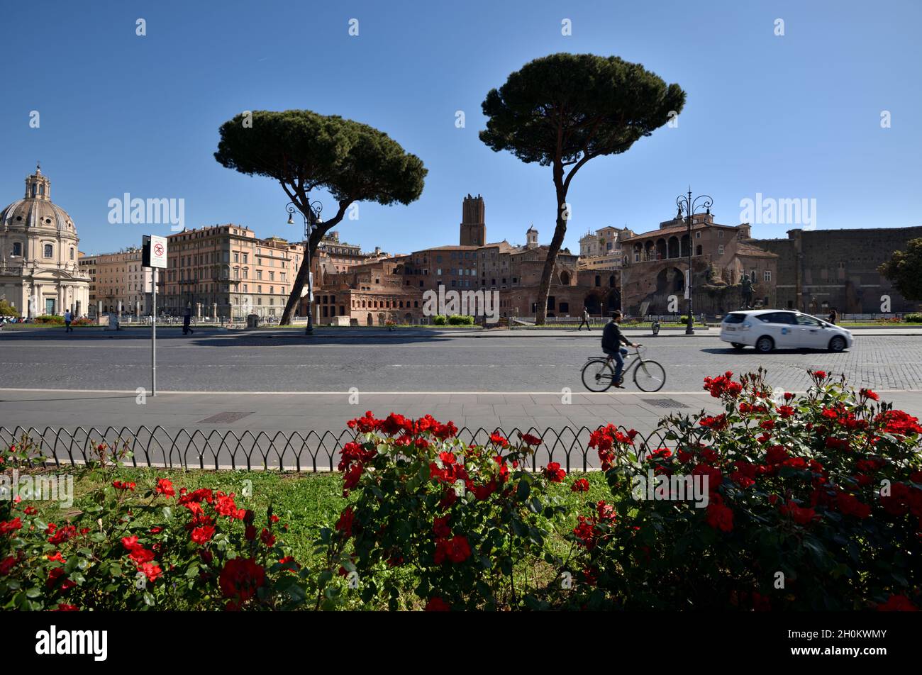 Italien, Rom, Via dei Fori Imperiali, Imperial Forums Street Stockfoto