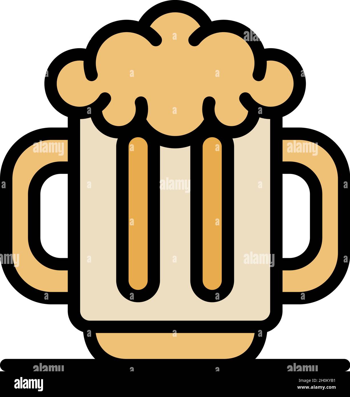 Symbol für Bierkrug für Männer. Umriss Männer Bier Becher Vektor Symbol Farbe flach isoliert Stock Vektor