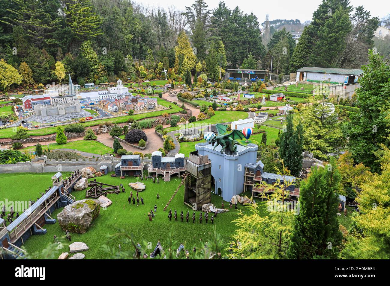 Das Schlachtfeld in Model Village, Babbacombe, Torquay, Devon, England, VEREINIGTES KÖNIGREICH Stockfoto