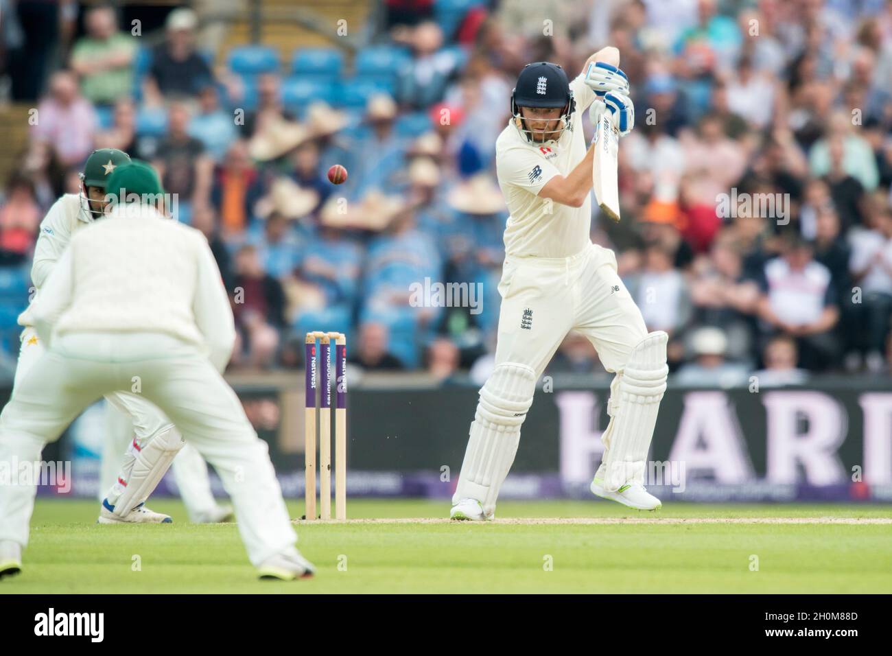 Englands Jonny Bairstow-Fledermäuse Stockfoto