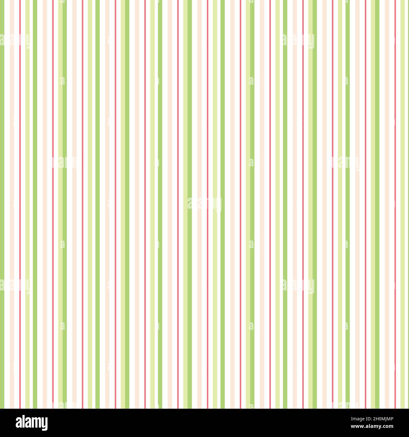 Nahtlose Mustersammlung von Linien Set Pink und Grün auf weißem Hintergrund. Stockfoto