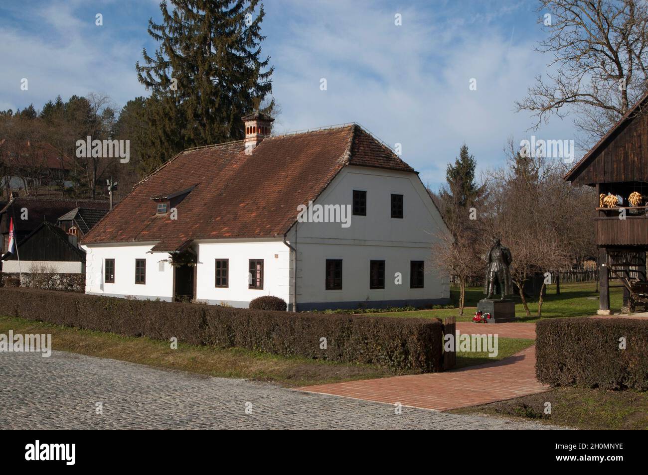 Geborenes Haus des jugoslawischen Führers Marschall Josip Broz Tito im alten Dorfmuseum - Staro selo Kumrovec, Kroatien Stockfoto