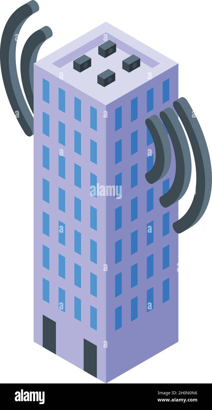 Isometrischer Vektor für Office Internet Provider-Symbol. Anrufserver. WiFi-Netzwerk Stock Vektor