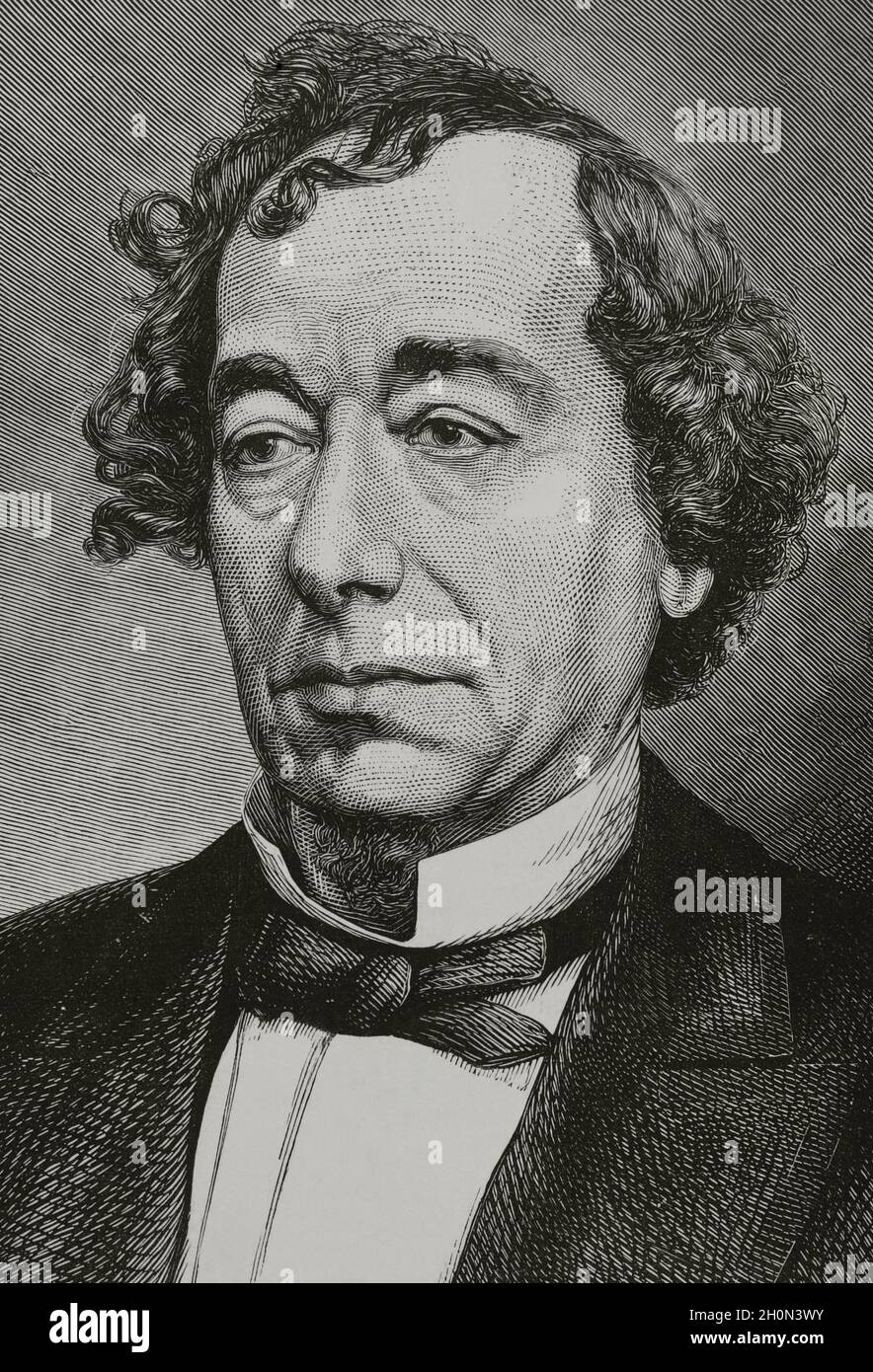 Benjamin Disraeli (1804-1881). Britischer Staatsmann und Schriftsteller. Zweimal Premierminister des Königreichs von Unied (1868, 1874-1880). Vorsitzender der Konservativen Stockfoto