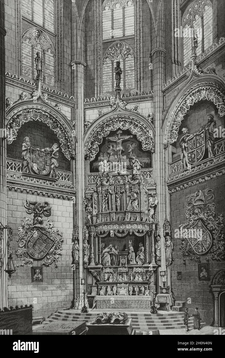 Spanien, Burgos. Kathedrale. Die Kapelle Der Konstantin. Bestattungskapelle im extravaganten gotischen Stil. Der Bau wurde von den Constables of Cas in Auftrag gegeben Stockfoto