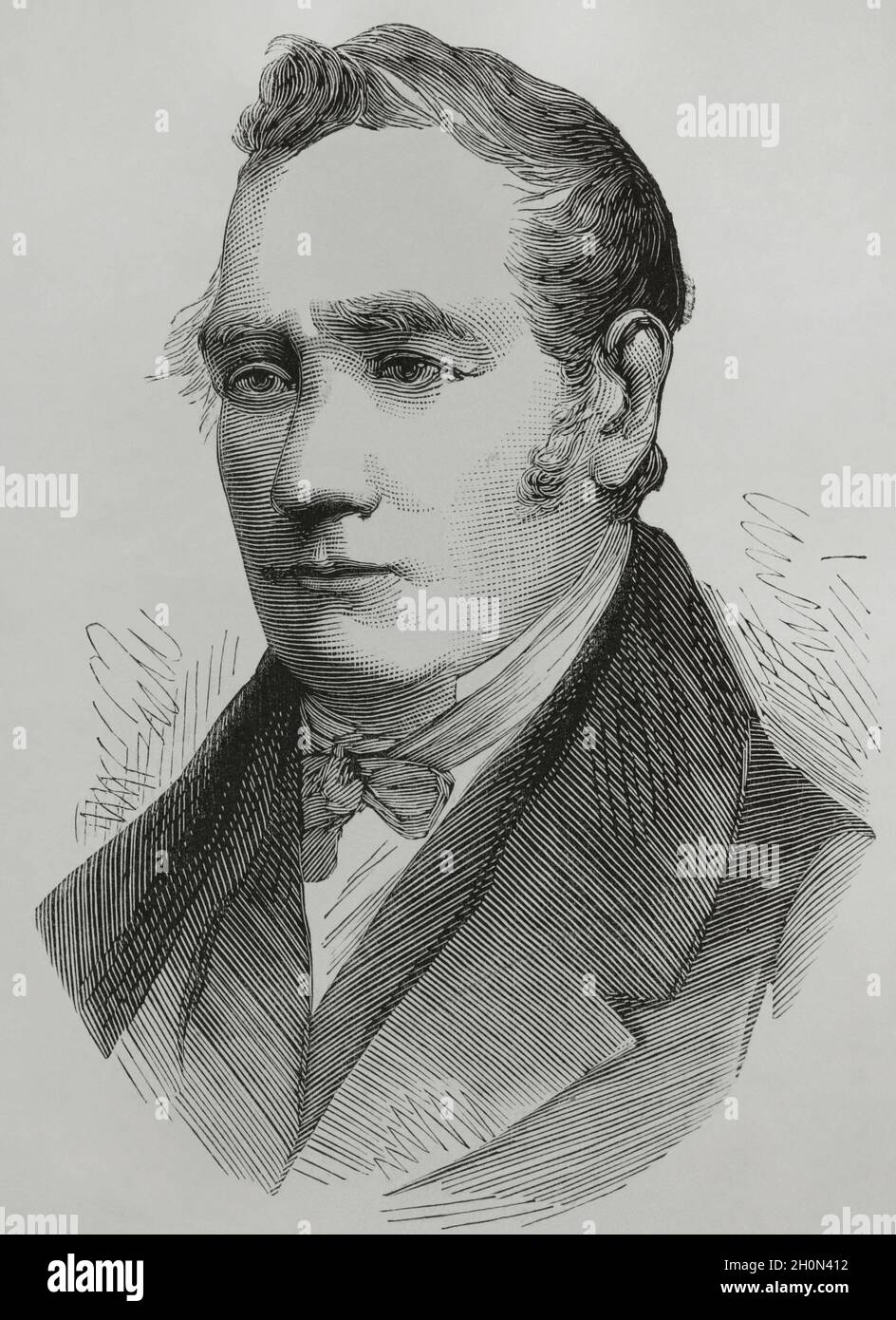 George Stephenson (1781-1848). Britischer Ingenieur und Haupterfinder der Eisenbahnlokomotive. Hergestellt von George Setphenson und seinem Sohn Robert's comp Stockfoto
