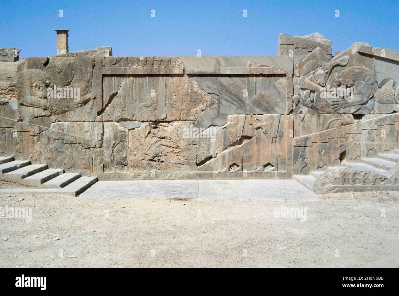 Iran. Persepolis. Hauptstadt des Achämeniden-Reiches (ca. 550-330 V. CHR.). Die palastartige Stadt wurde von König Darius I. erbaut und 330 von Alexander dem Großen zerstört Stockfoto