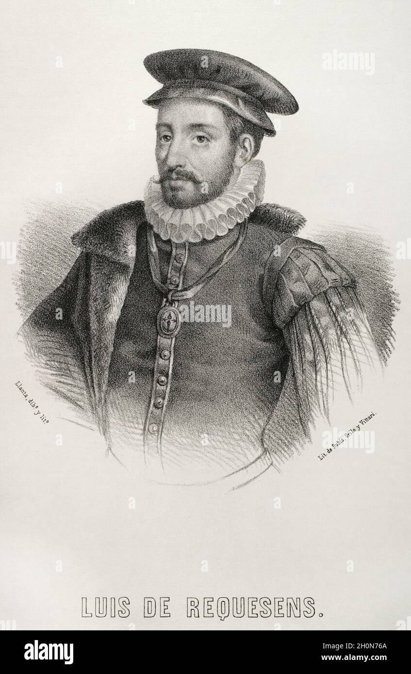 Luis de Requesens y Zuñiga (1528-1576). Spanisches Militär, Poltiker und Diplomat. Gouverneur des Herzogtums Mailand (1572-1573) und der Niederlande (1573 Stockfoto