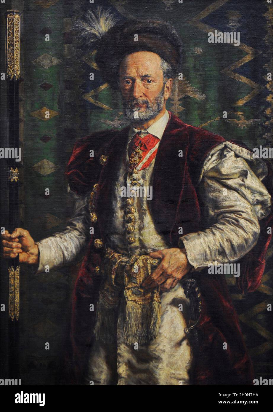 Mikolaj Zyblikiewicz (1823-1887). Polnischer Politiker, Bürgermeister von Krakau. Porträt von Jan Matejko (1838-1893), 1887. Details. Polnische Kunstgalle aus dem 19. Jahrhundert Stockfoto