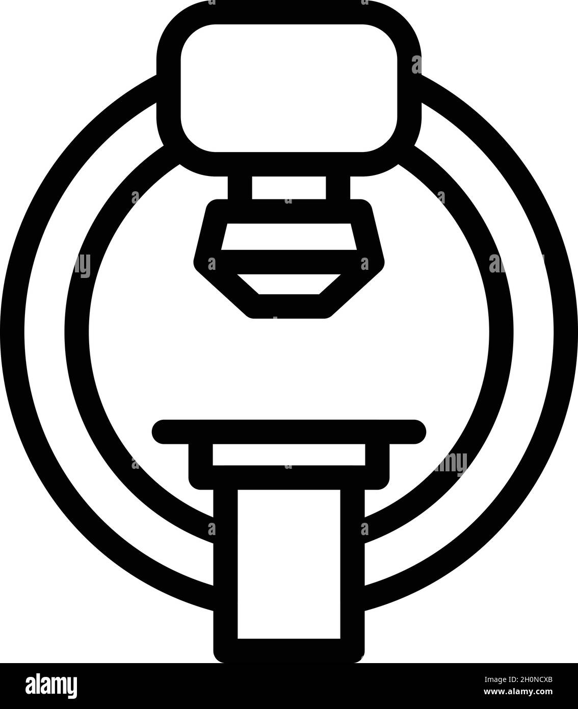 Magnetische Resonanz Tomographie Symbol Umriss Vektor. MRT-Messung. Medizinischer Scanner Stock Vektor
