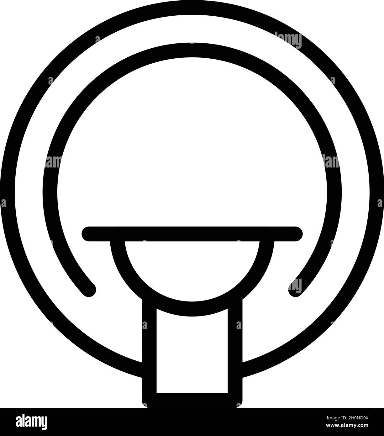 Magnetische Tomographie Symbol Umriss Vektor. MRT-Messung. Medizinischer Scanner Stock Vektor