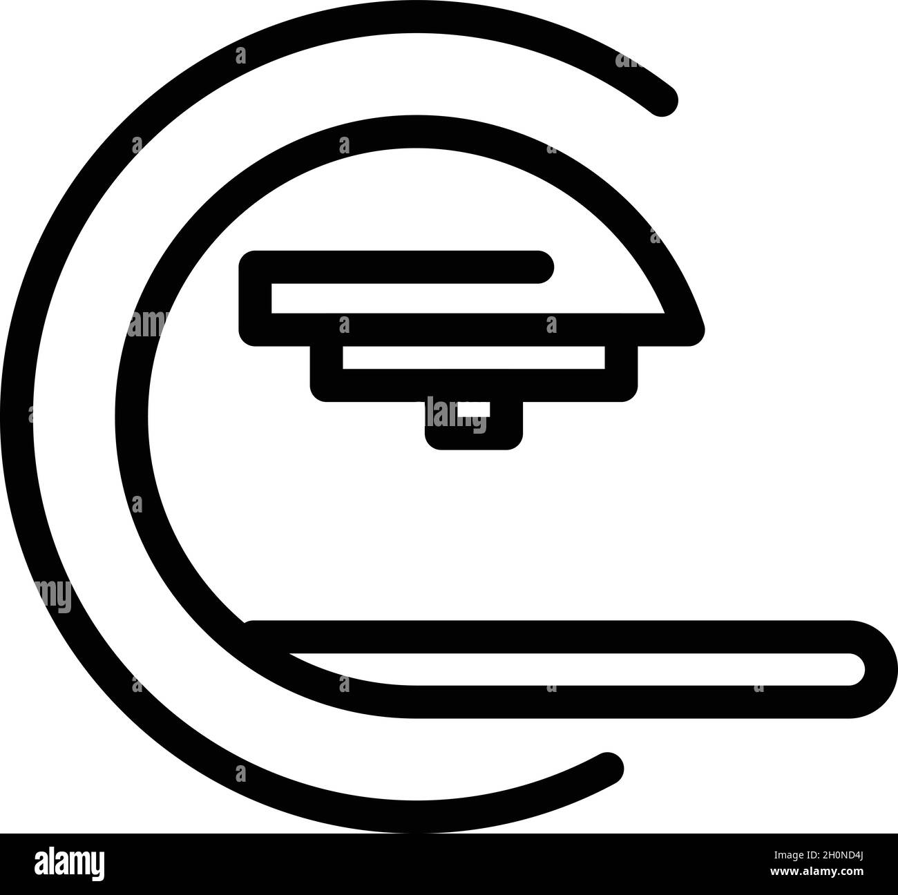 Symbolumrissvektor für die medizinische Bildgebung. Magnetresonanz. MRT-Messung Stock Vektor