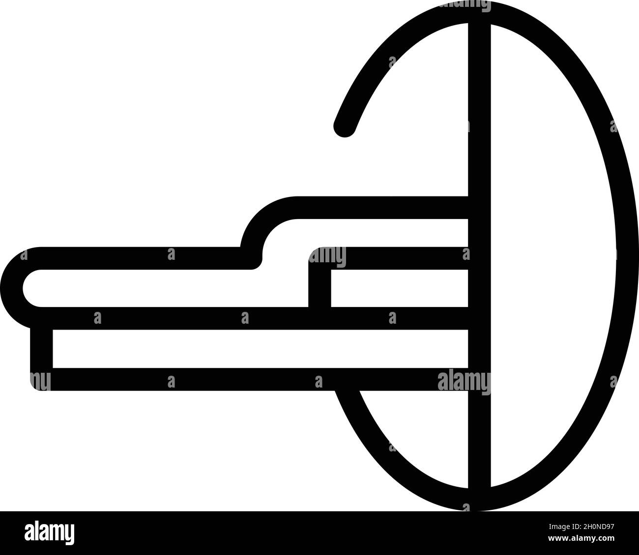 Tomograph mri Symbol Umriss Vektor. Magnetresonanz. Medizinischer Scanner Stock Vektor