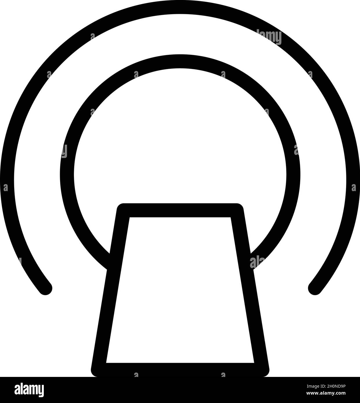 Vektor für den Umriss des MRT-Symbols im Labor. Magnetscanner. Medizinische Maschine Stock Vektor