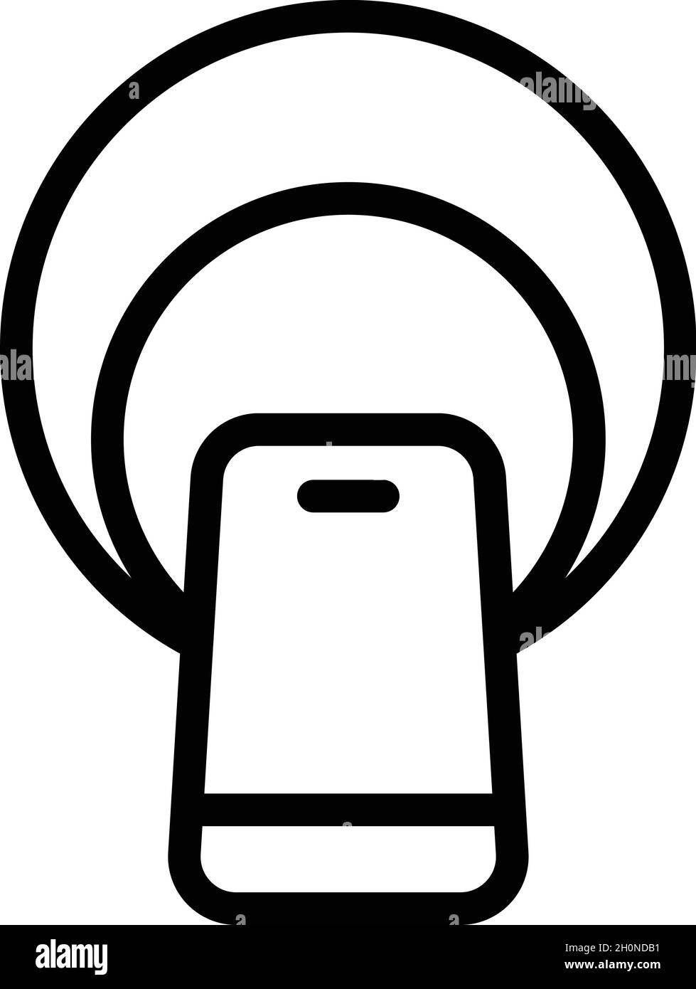 Oberer mrt-Symbolumrissvektor. Magnetresonanz. Medizinische Untersuchung Stock Vektor