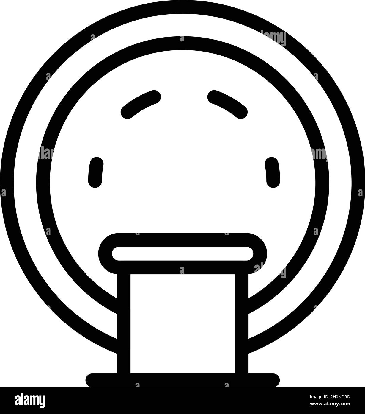 Liegender mrt-Symbolumrissvektor. Bildgebungsgerät. Medizinische Untersuchung Stock Vektor