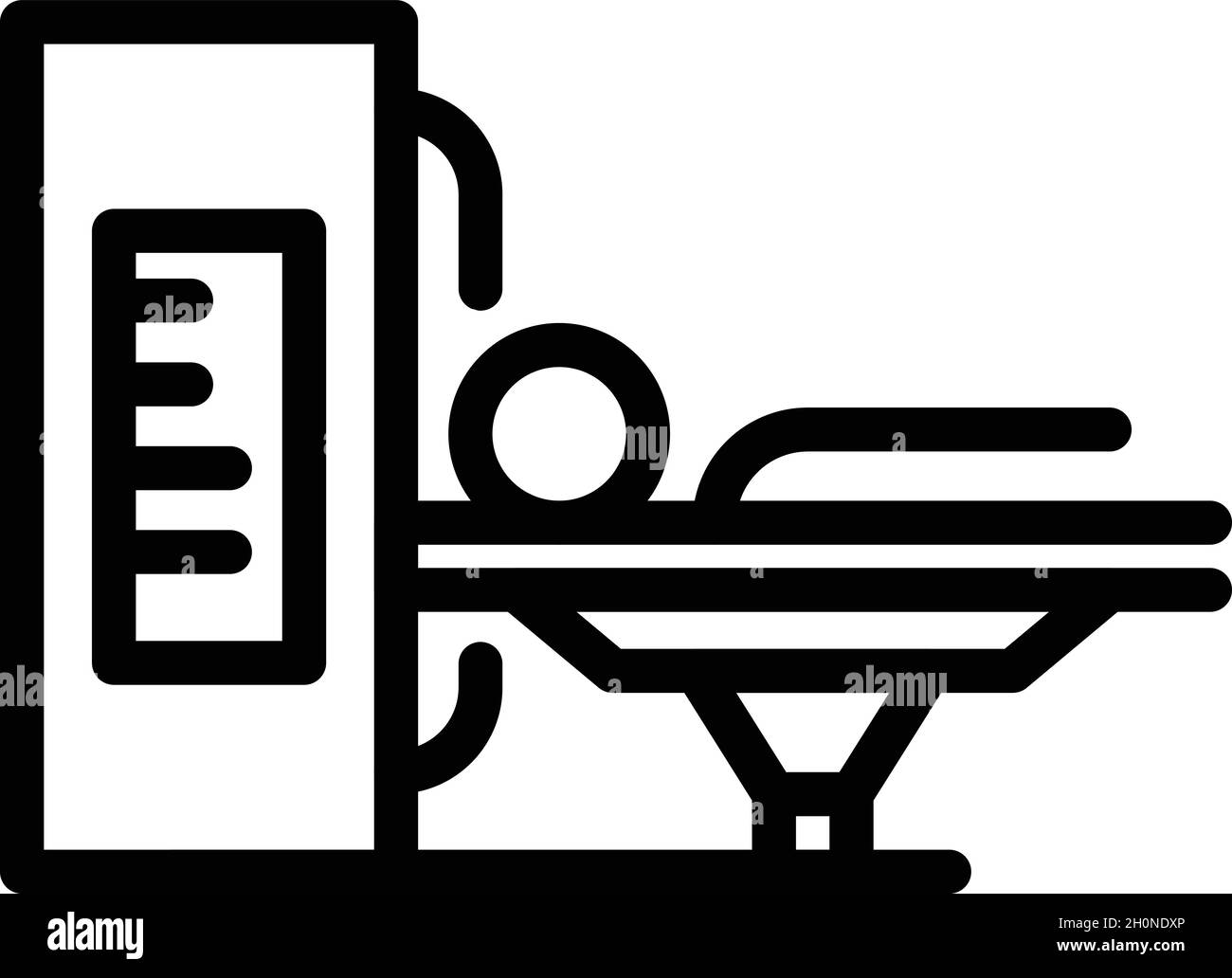 Vektor für die Kontur des MR-Symbols von Personen. Magnetresonanz. Medizinischer Scanner Stock Vektor