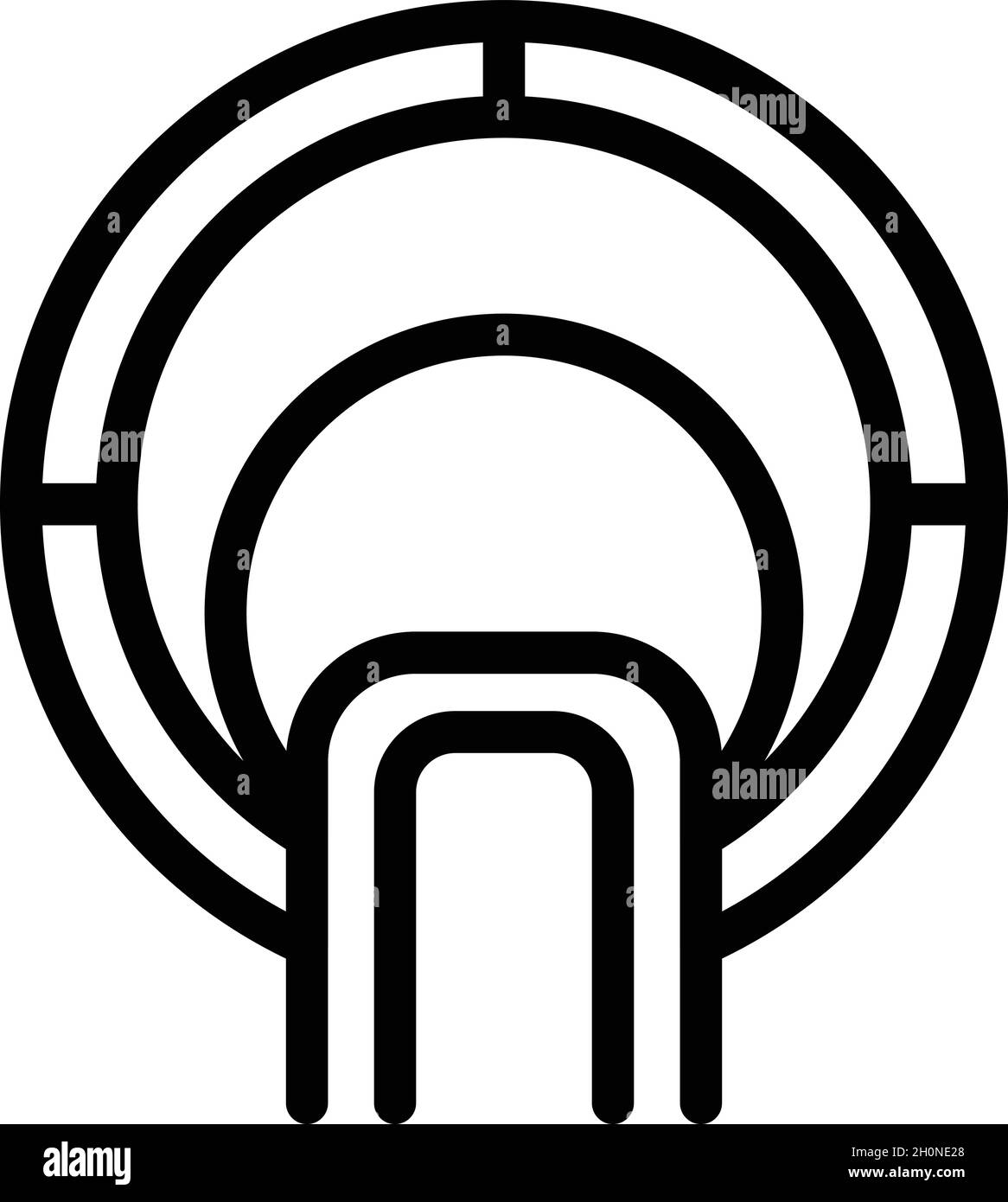 Vektorgrafik für die Darstellung des diagnostischen mrt-Symbols. Magnetresonanz. Medizinischer Scanner Stock Vektor