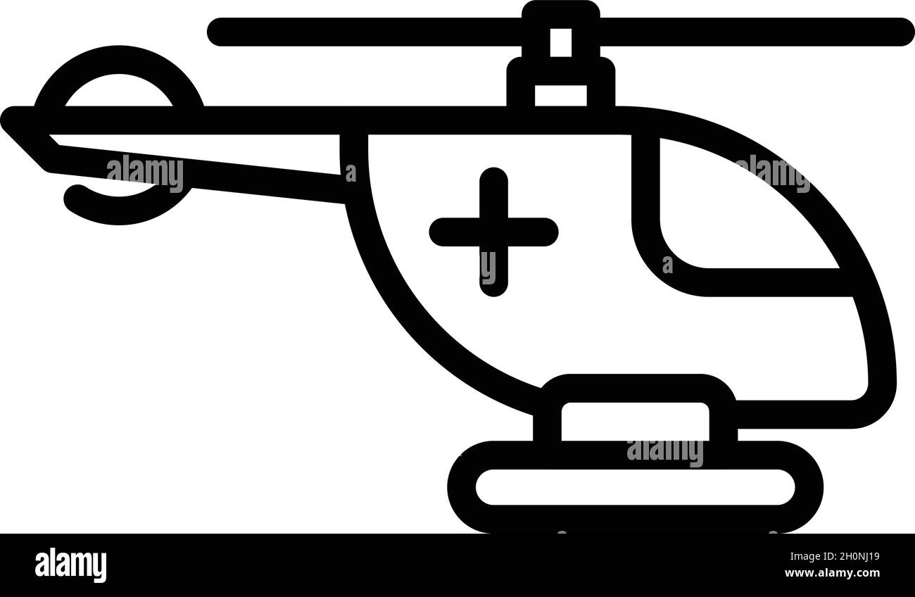 Rettungshubschrauber Symbol Umriss Vektor. Flugsuche. Notflugzeuge Stock Vektor