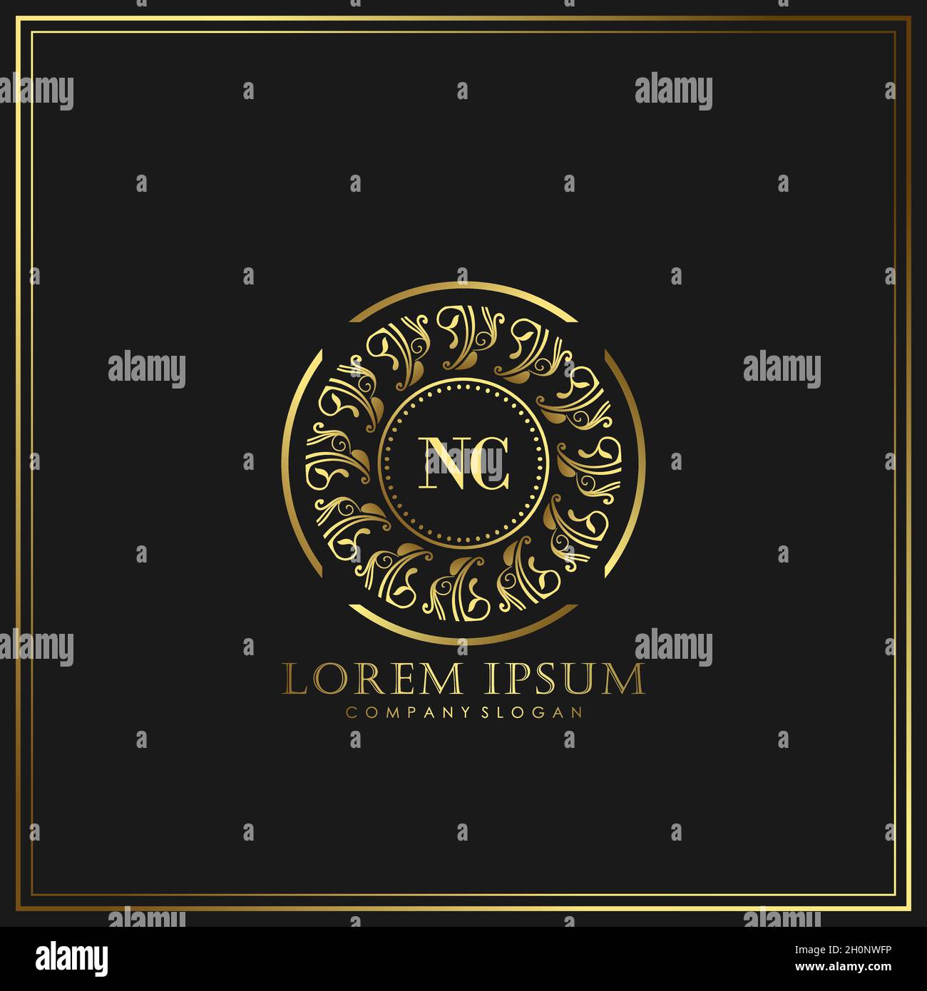 NC Initial Letter Luxury Logo Vorlage in Vektor für Restaurant, Royalty, Boutique, Cafe, Hotel, heraldic, Schmuck, Mode und andere Vektor illustrat Stock Vektor