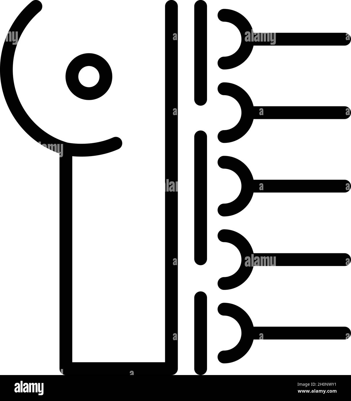 Vektor der Umrissdarstellung des Thoraxsymbols. Medizinische Maschine. MRT-Knochen Stock Vektor