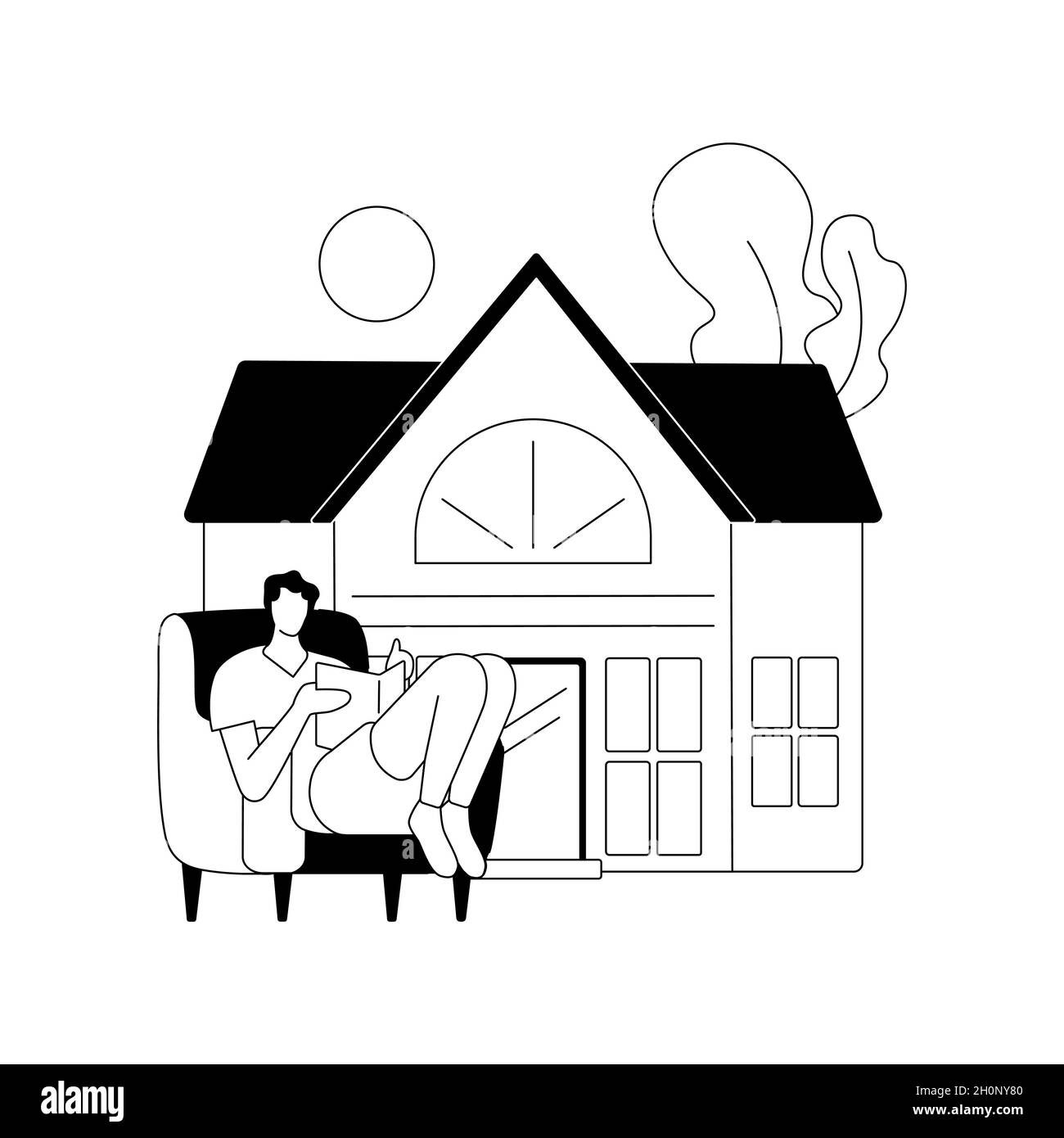 Einfamilienhaus abstraktes Konzept Vektor Illustration. Stock Vektor