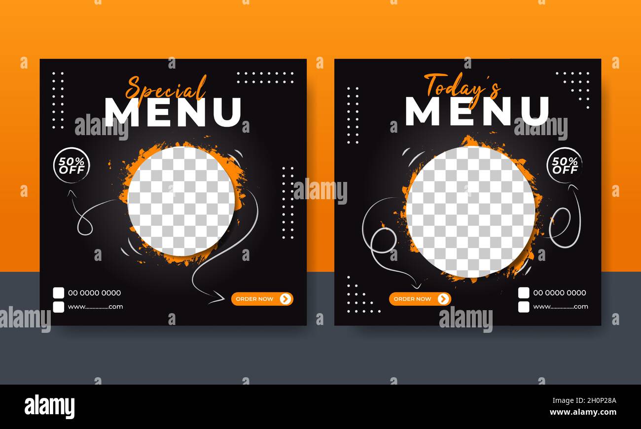 Restaurantflyer oder Social-Media-Post-Vorlage Illustration Stock Vektor