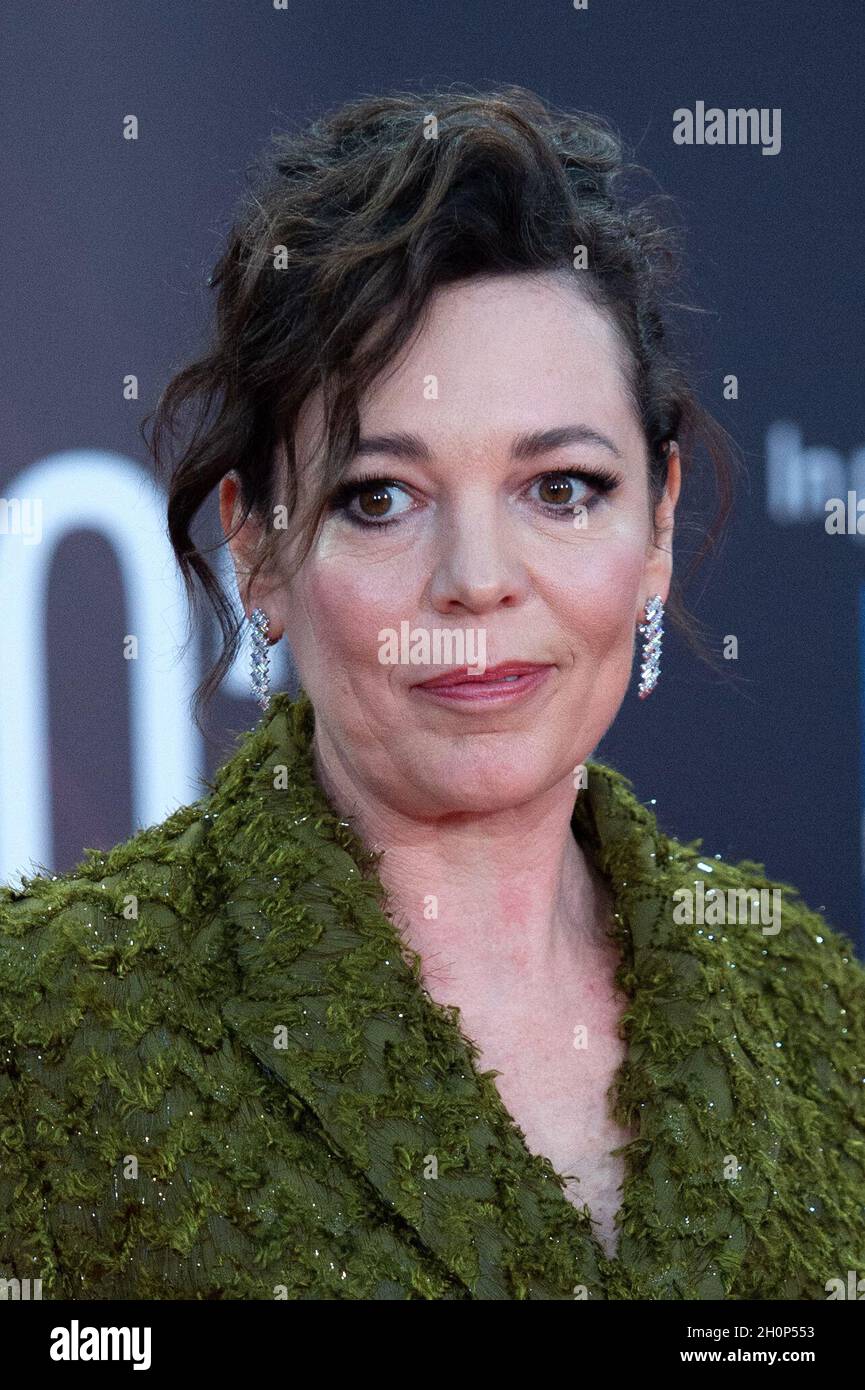 London, England am 13. Oktober 2021. Olivia Coleman bei der Premiere von The Lost Daughter im Rahmen des 65. BFI London Film Festival in der Royal Festival Hall in London, England am 13. Oktober 2021. Foto von Aurore Marechal/ABACAPRESS.COM Stockfoto