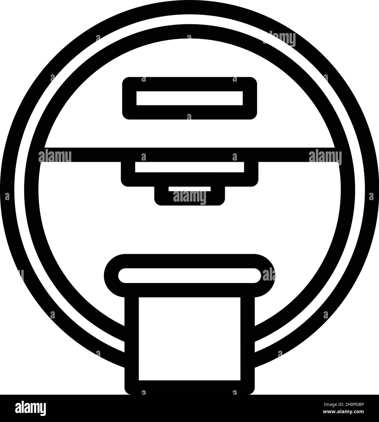 Medizinischer mri-Symbolumrissvektor. Magnetresonanz. CT-Scanner Stock Vektor
