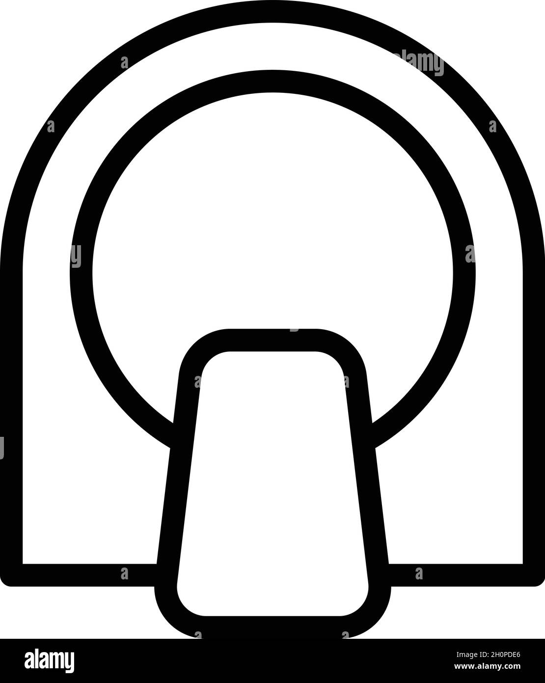 Vektorgrafik für die Kontur des Symbols für die MRT-Radiologie. Magnetresonanz. Medizinischer Scanner Stock Vektor