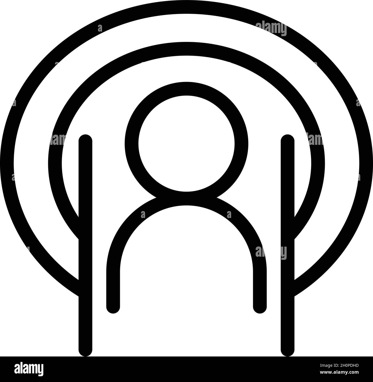 Vektorgrafik für die Symbolumrisse von MRT-Geräten. Magnetresonanz. Medizinischer Scanner Stock Vektor