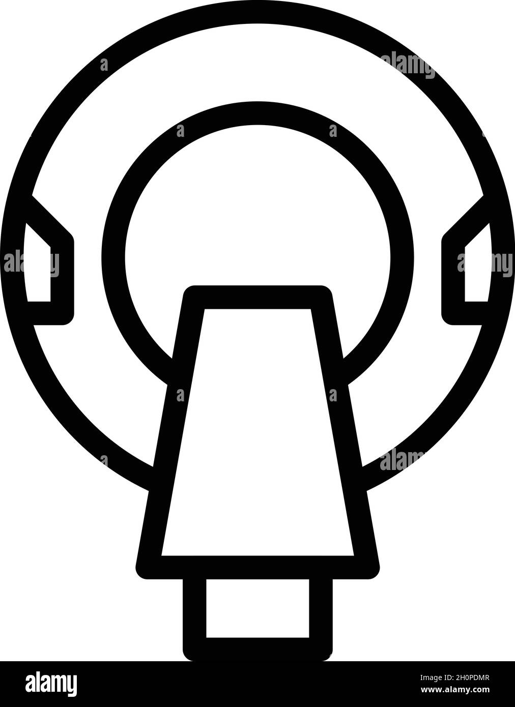 Vektorgrafik für die Kontur des MRT-Symbols des Krankenhauses. Magnetresonanz. Medizinischer Scanner Stock Vektor